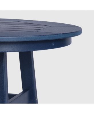 5 PC HDPE Outdoor Patio Dining Bar Table and Counter High Round Stools