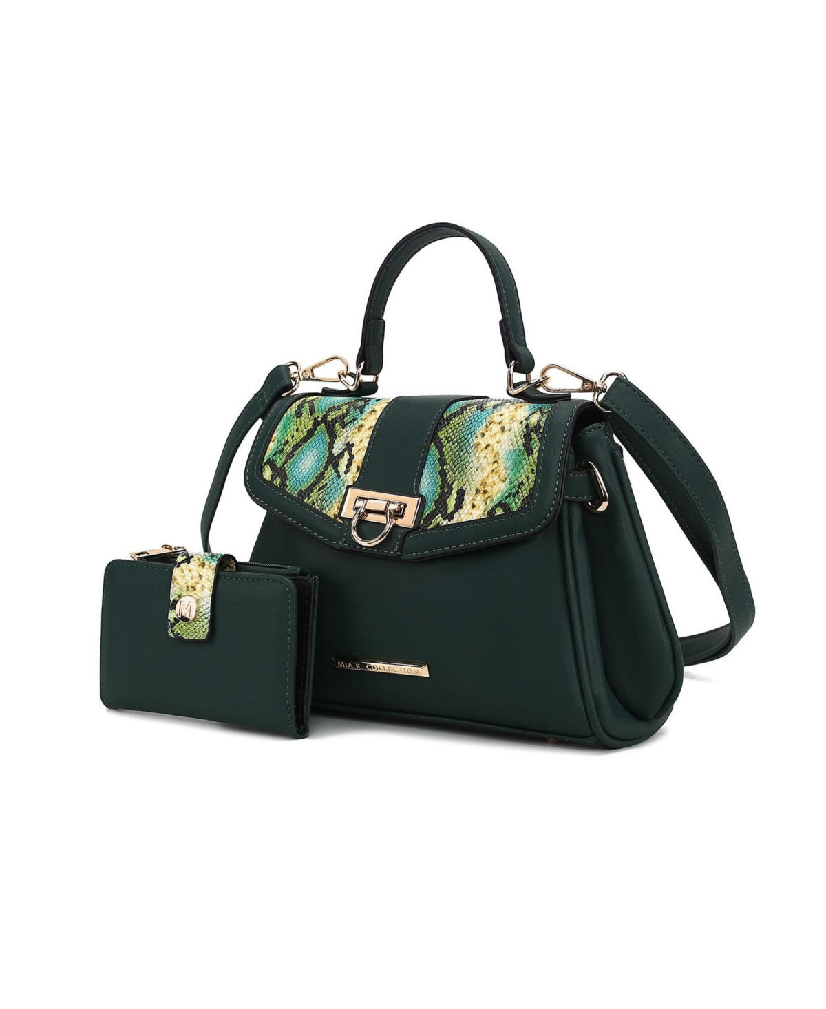 Mkf Collection Geny Faux-Snake Embossed Shoulder bag with Wallet by Mia K
