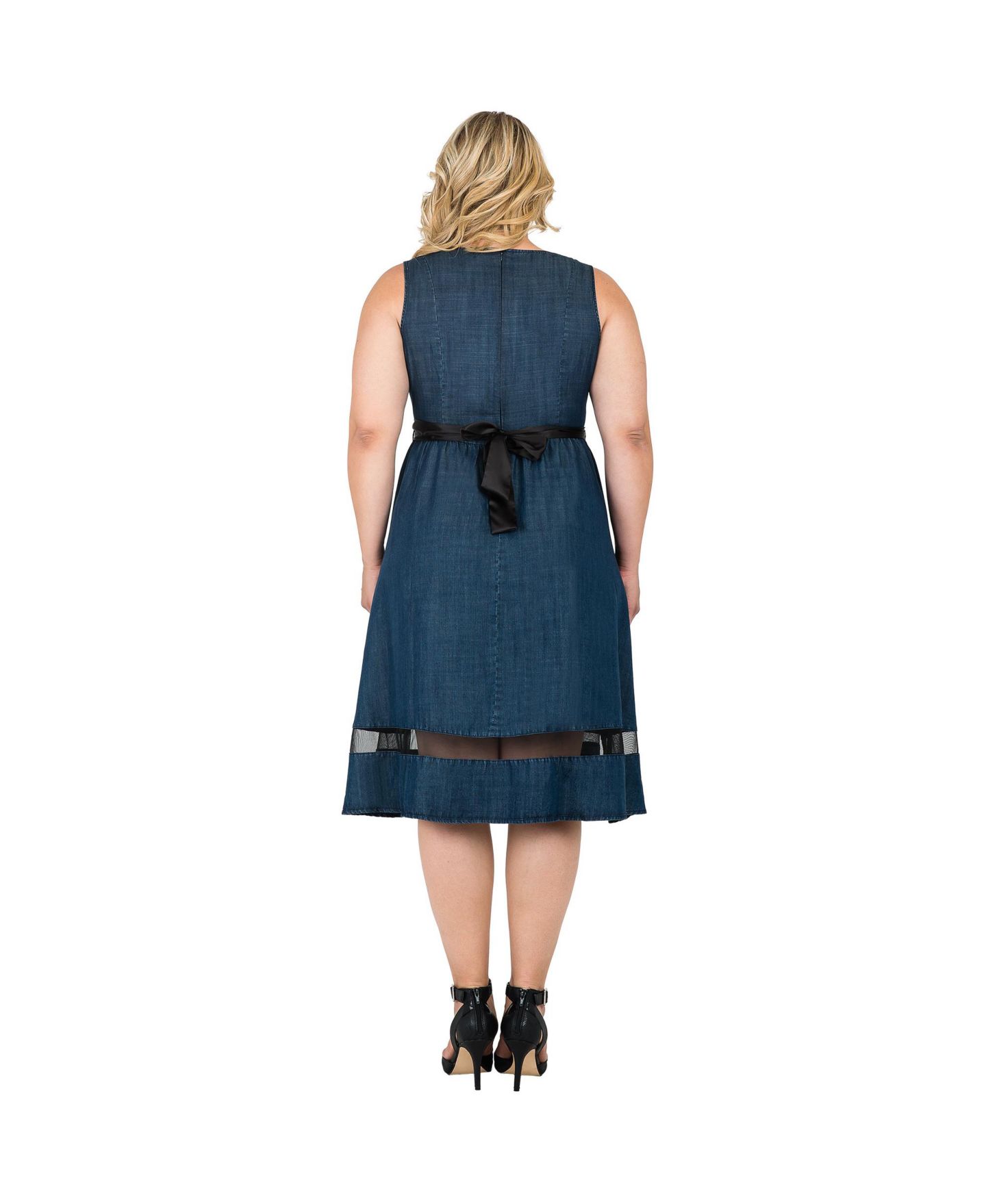 Женское платье Standards & Practices Plus Size Sleeveless A-Line Tencel Denim Dress, цвет: Dark Rinse — фото 2