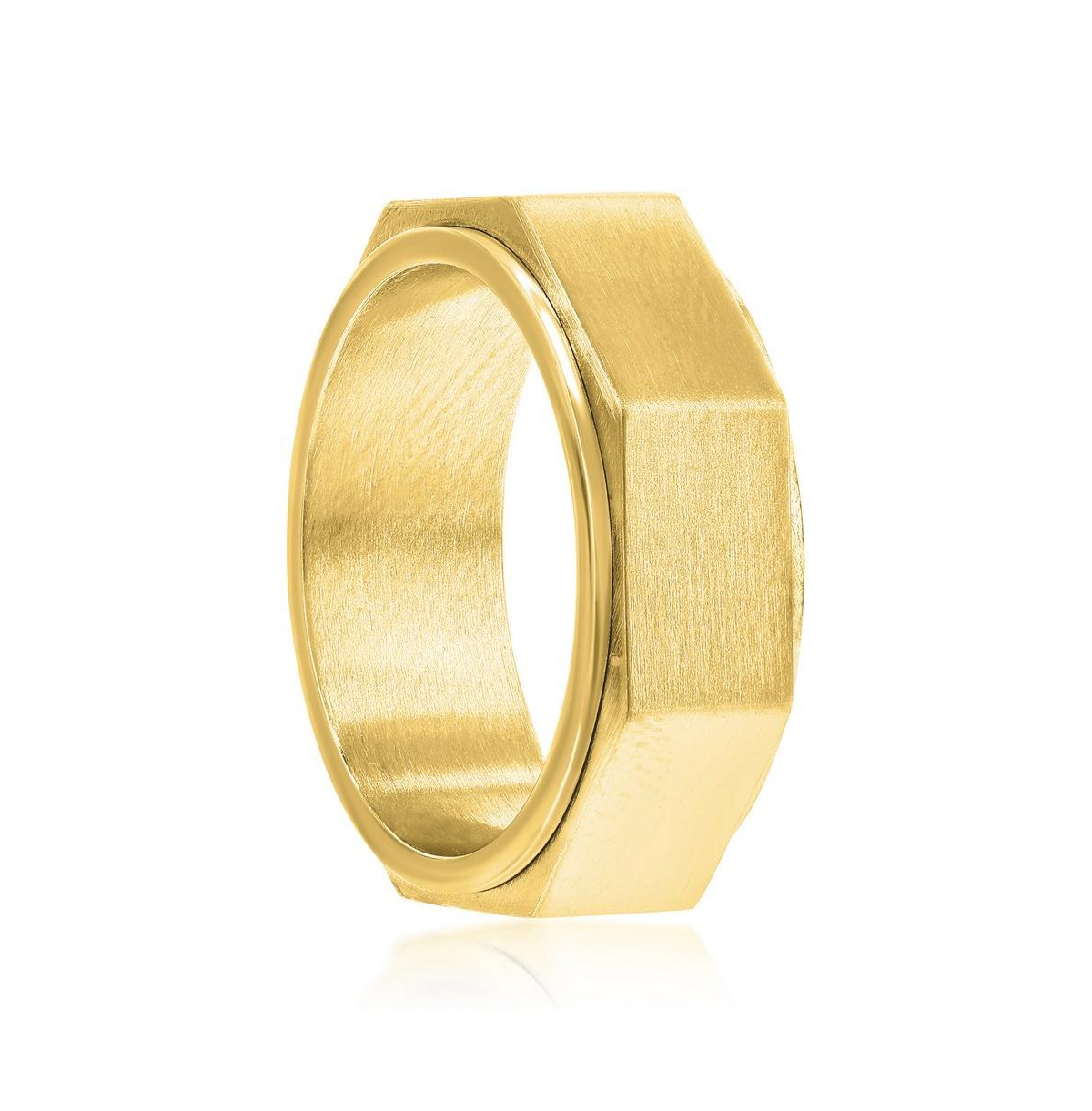 Stainless Steel Geometric Spinner Ring - Gold