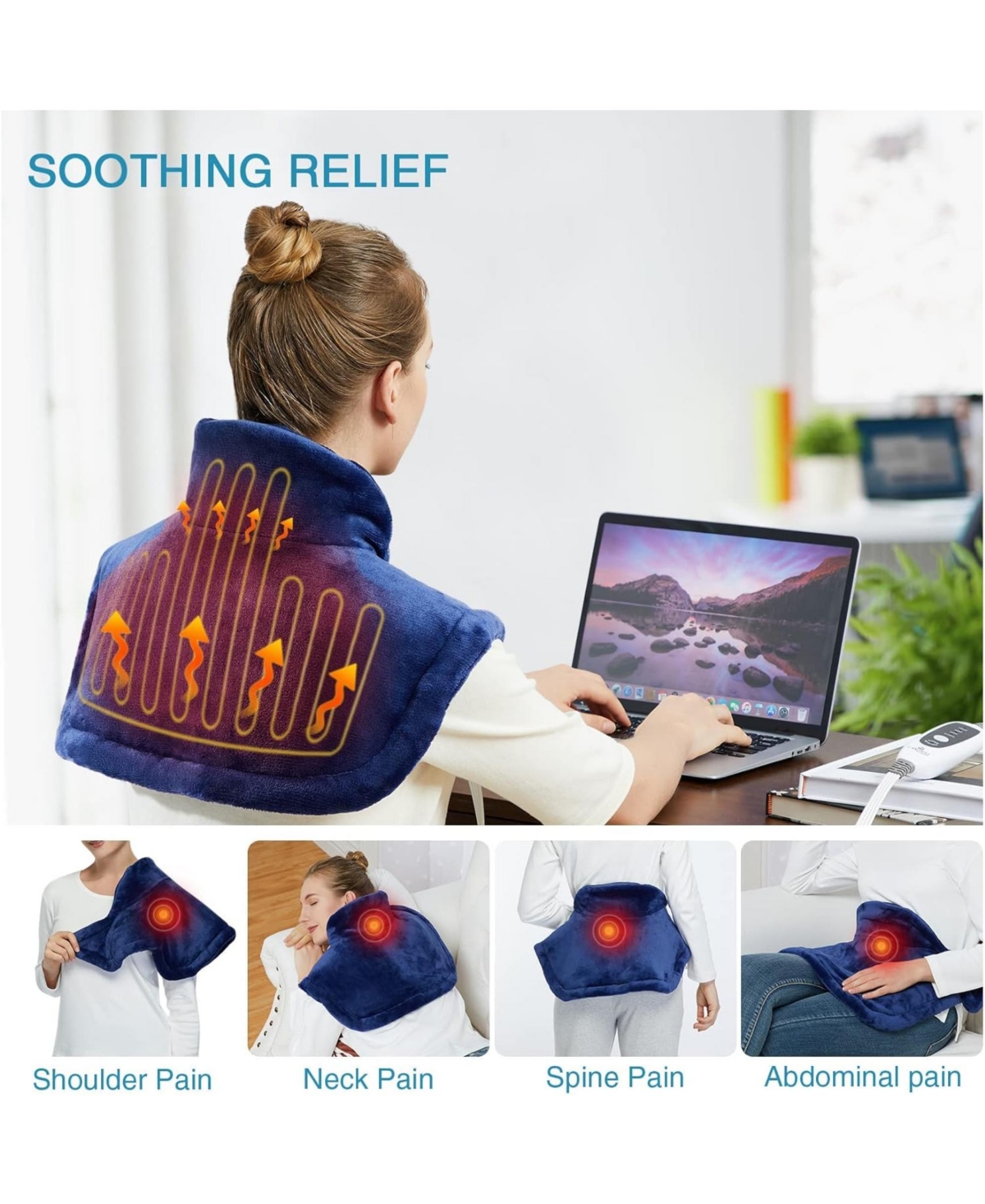 Caromio Weighted Electric Heating Pad for Neck and Shoulders,