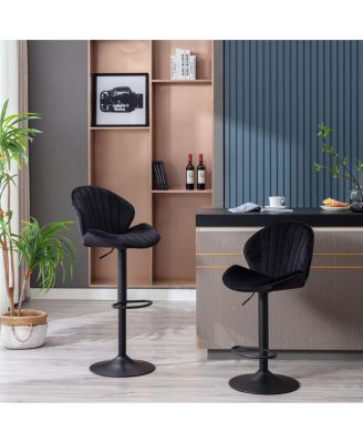 Streamdale Adjustable Counter-Height Bar Stools with Backrest and Footrest (Set of 2)