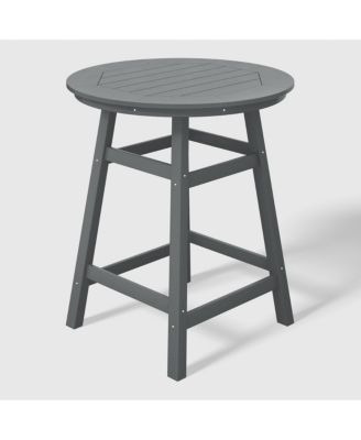 5 PC HDPE Outdoor Patio Dining Bar Table and Counter High Round Stools