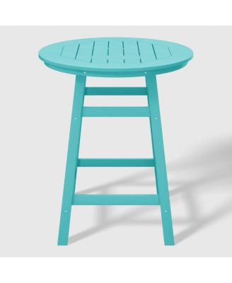 5 PC HDPE Outdoor Patio Dining Bar Table and Counter High Round Stools