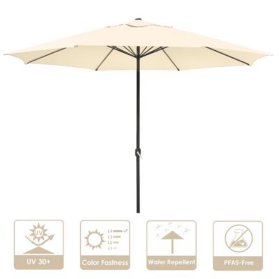 XL 13Ft Aluminum Patio Umbrella 8 Rib Heavy Duty Table Parasol Crank Outdoor Garden Deck Beach Furniture