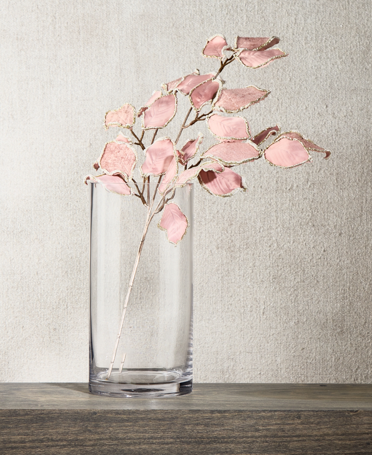 Holiday Lane Burgundy and Blush Glitter-Trim Leaf Pick, Created for