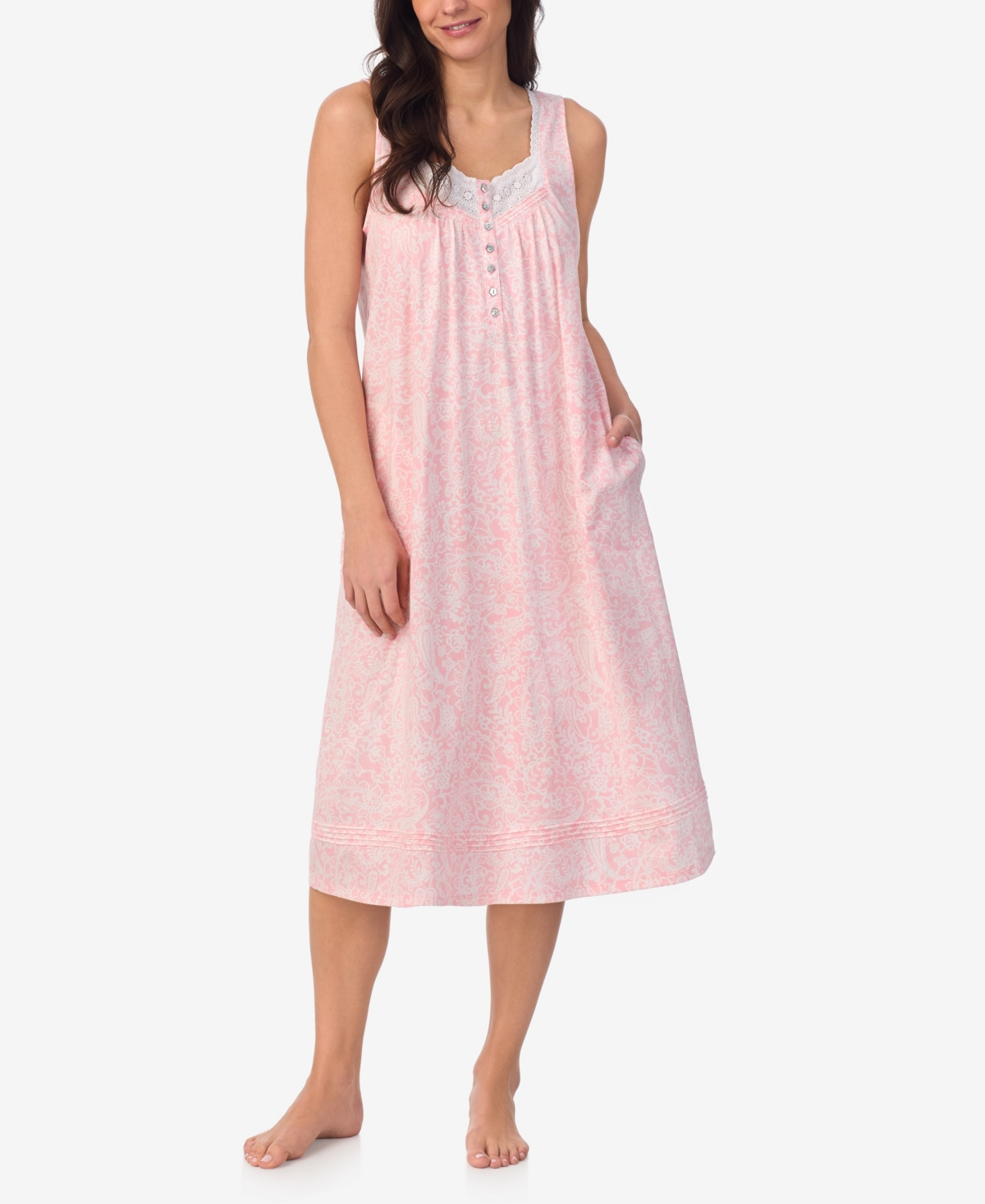 Aria Women's Sleeveless Nightgown In Pink