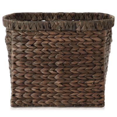 Magazine Holder Basket with Handles - Oval Seagrass Storage Bin for Bathroom, Home Office