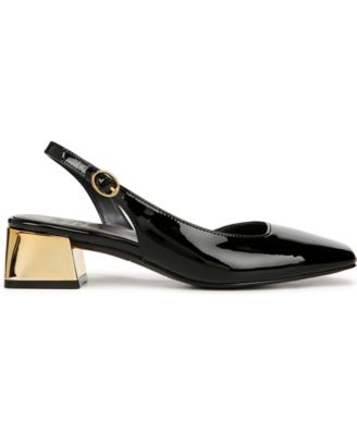 Jayla Mid-Heel Square Toe Slingback Pumps