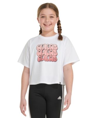 adidas Short Sleeve Waist Length Raglan Tee - Macy