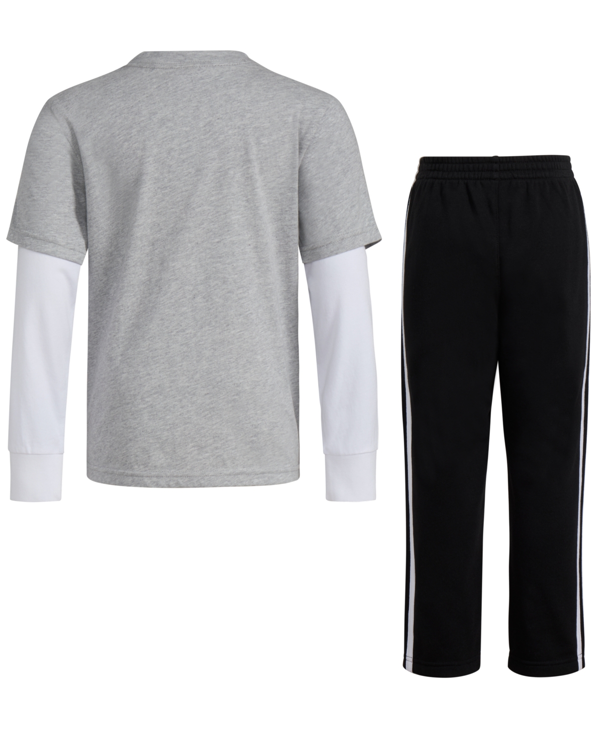 adidas Little & Toddler Boys Heather Layered-Look T-Shirt & Pants, 2 Piece Set
