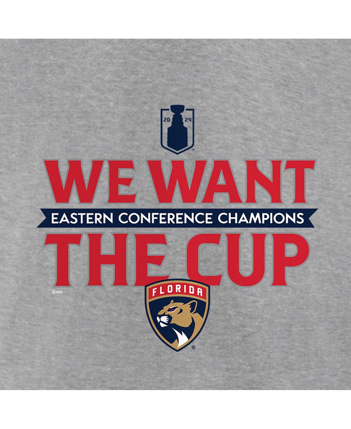 Fanatics Men'sFlorida Panthers 2024 Eastern Conference Champions We Want the Cup T-Shirt - Steel