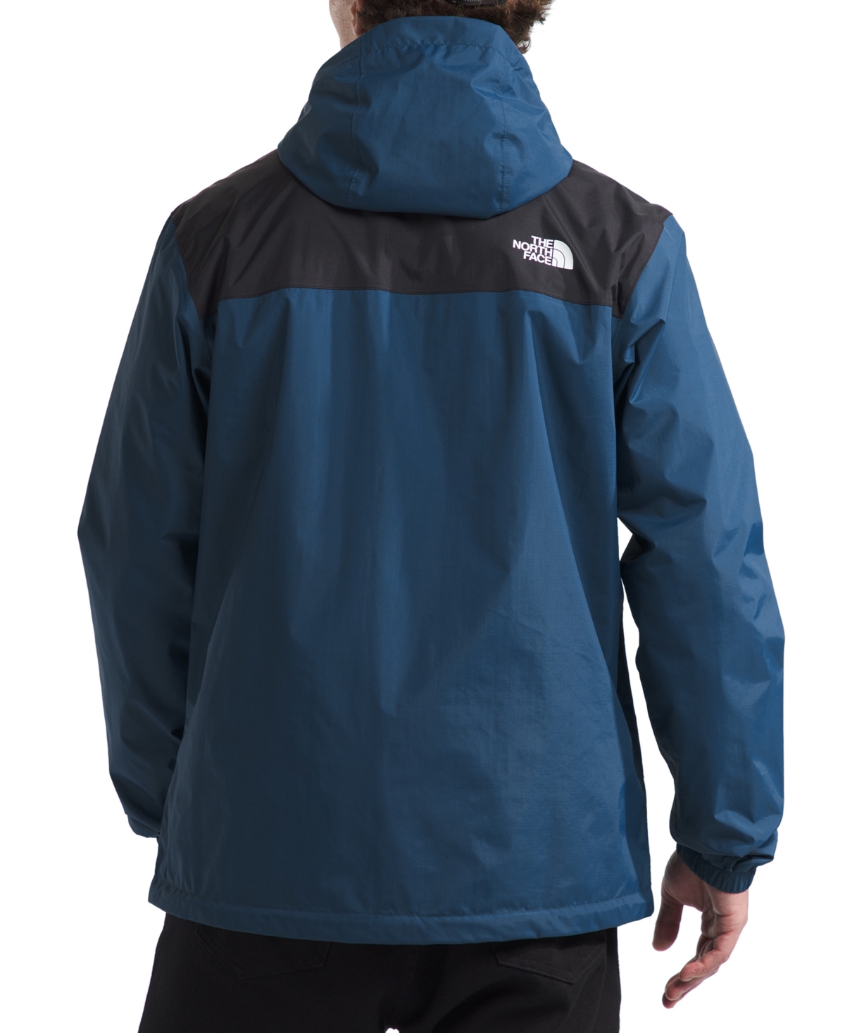 The North Face Mountain Blue Jacket With Drawstring Hood And Hem And Front And Rear Logo Detail In Tech Fabric Man In Shady Blue,tnf Black-npf