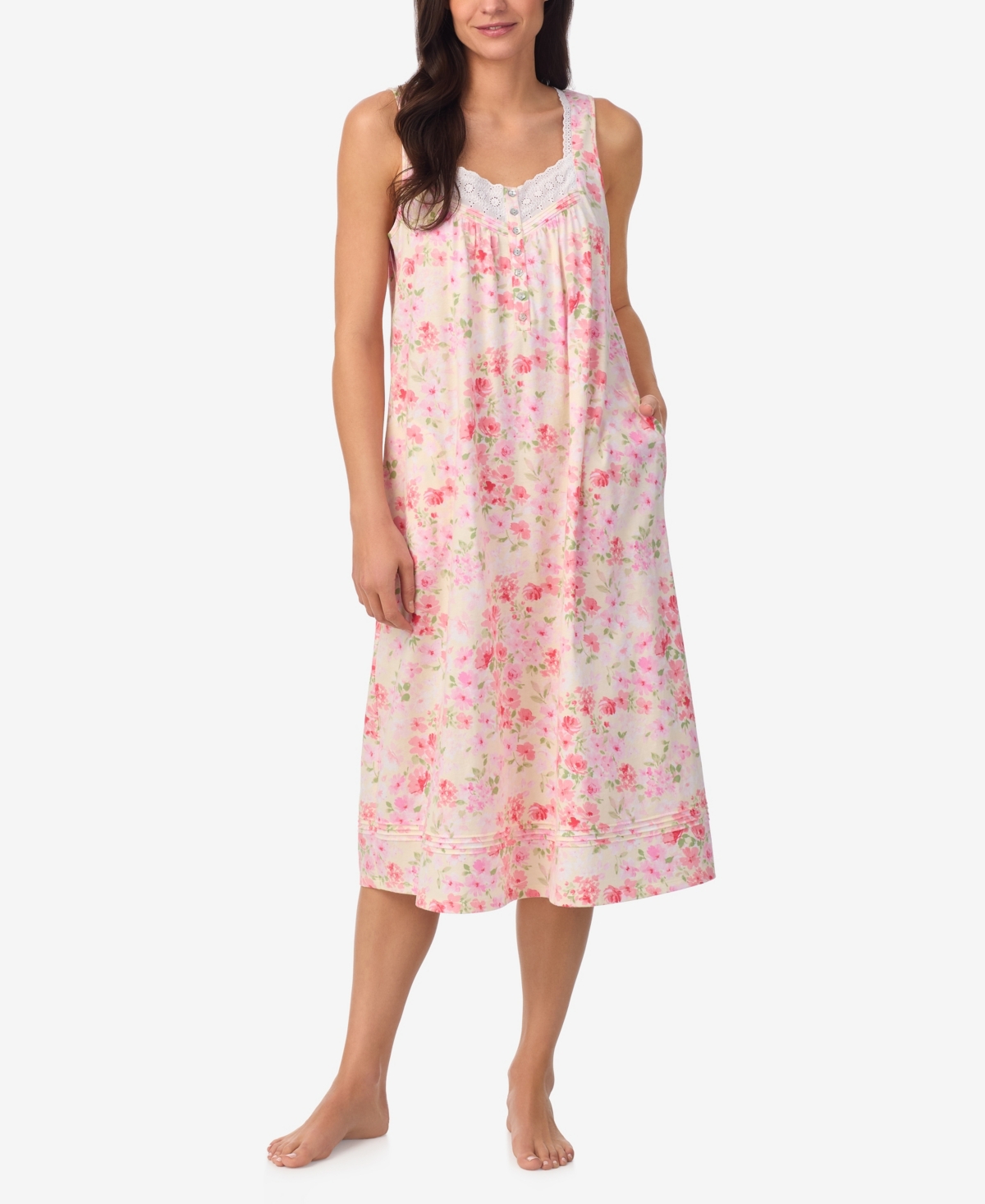 Women's Sleeveless Nightgown - Pink Floral