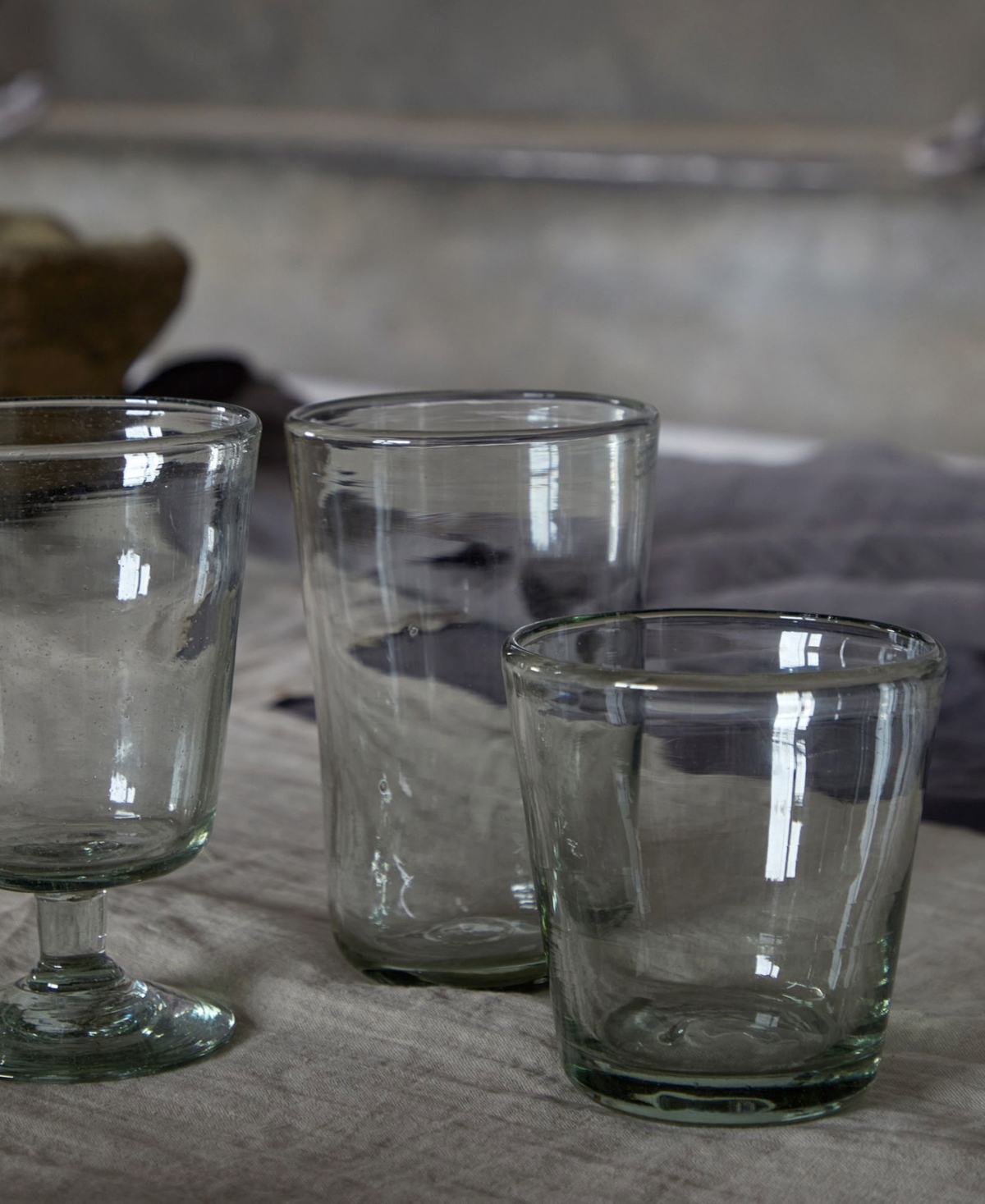 Costa Nova Costa Noca Tall Glass Tumblers, Set Of 6 In Grey