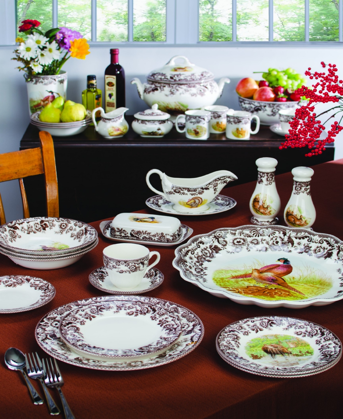 SpodeItalian Oval Rim Dish - Blue/white