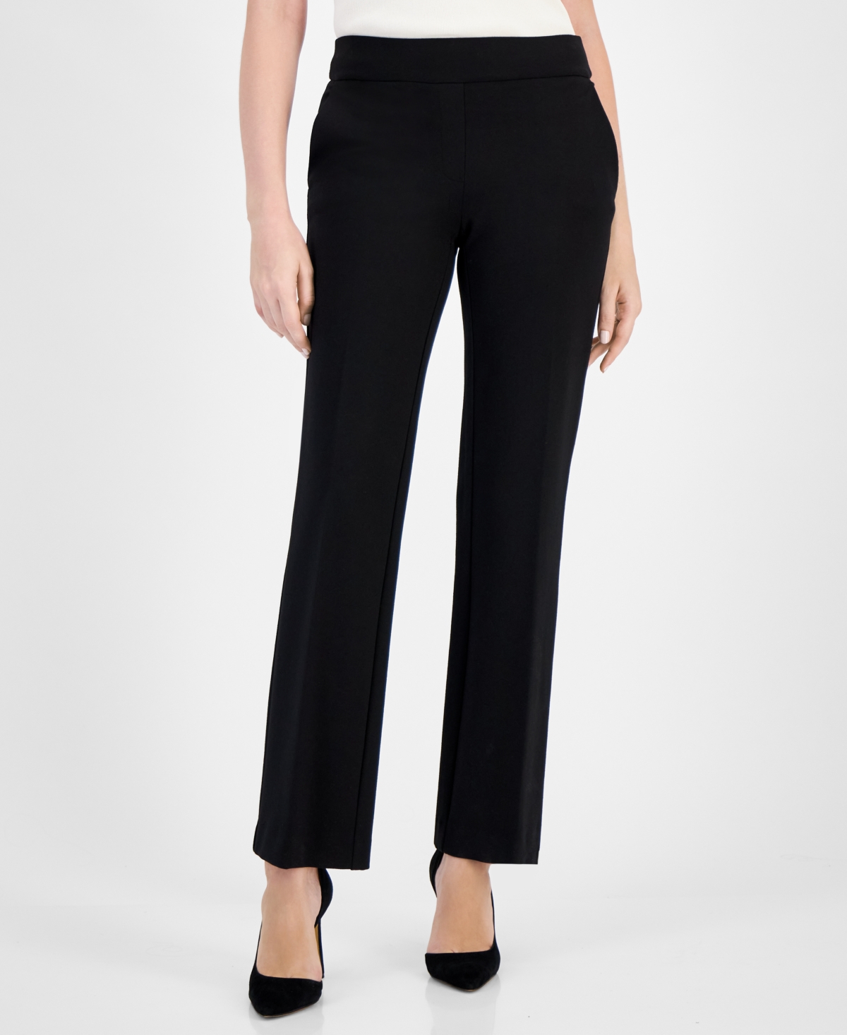 Women's Mid-Rise Pull-On Slash-Pocket Pants - Latte