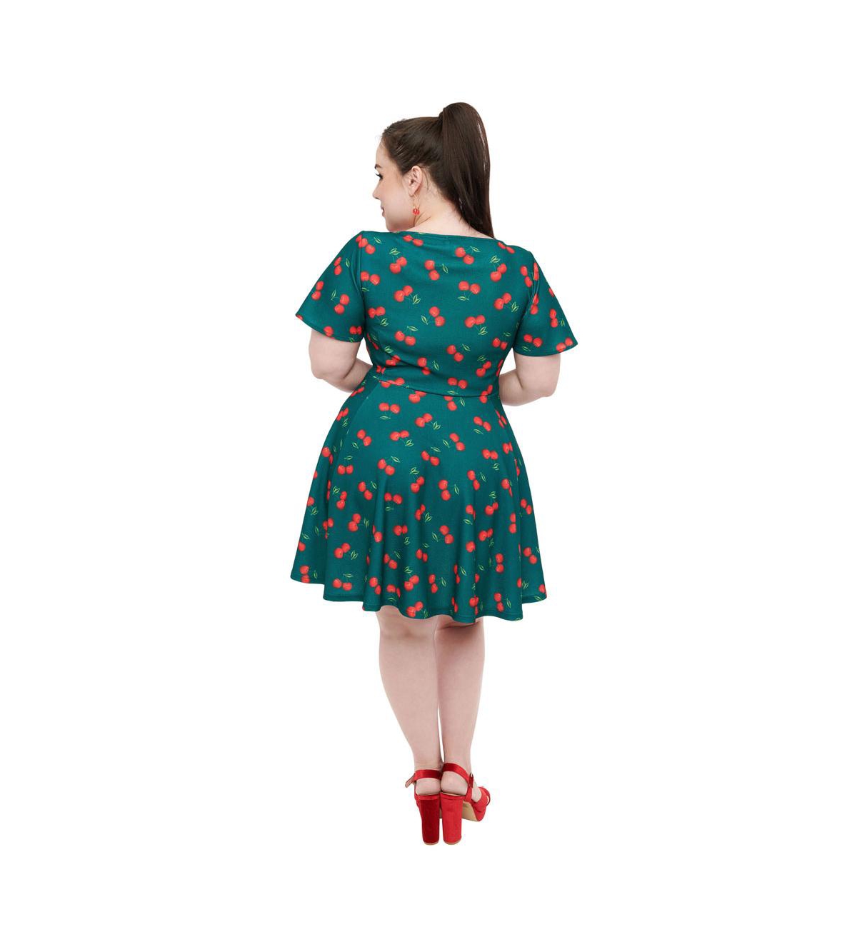 Unique Vintage Plus Size 1950s Poppy Flare Dress