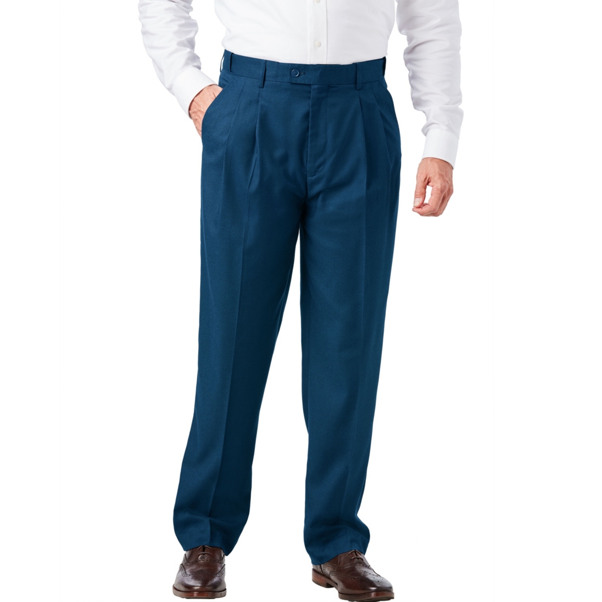 Big & Tall Ks Signature Collection Easy Movement Pleat-Front Expandable Dress Pants - Navy