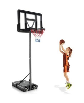 4.25-10 Feet Adjustable Basketball Hoop System with 44 Inch Backboard-A