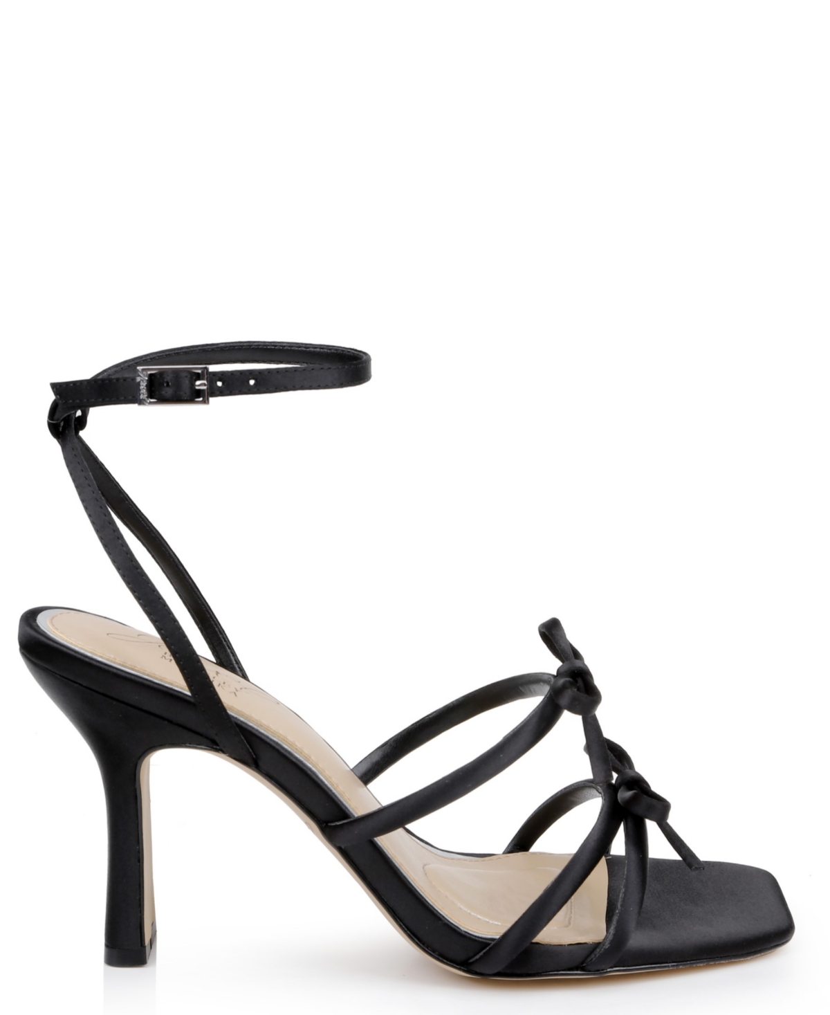 Jewel Badgley Mischka Kiyomi Dress Evening Sandal In Black Satin