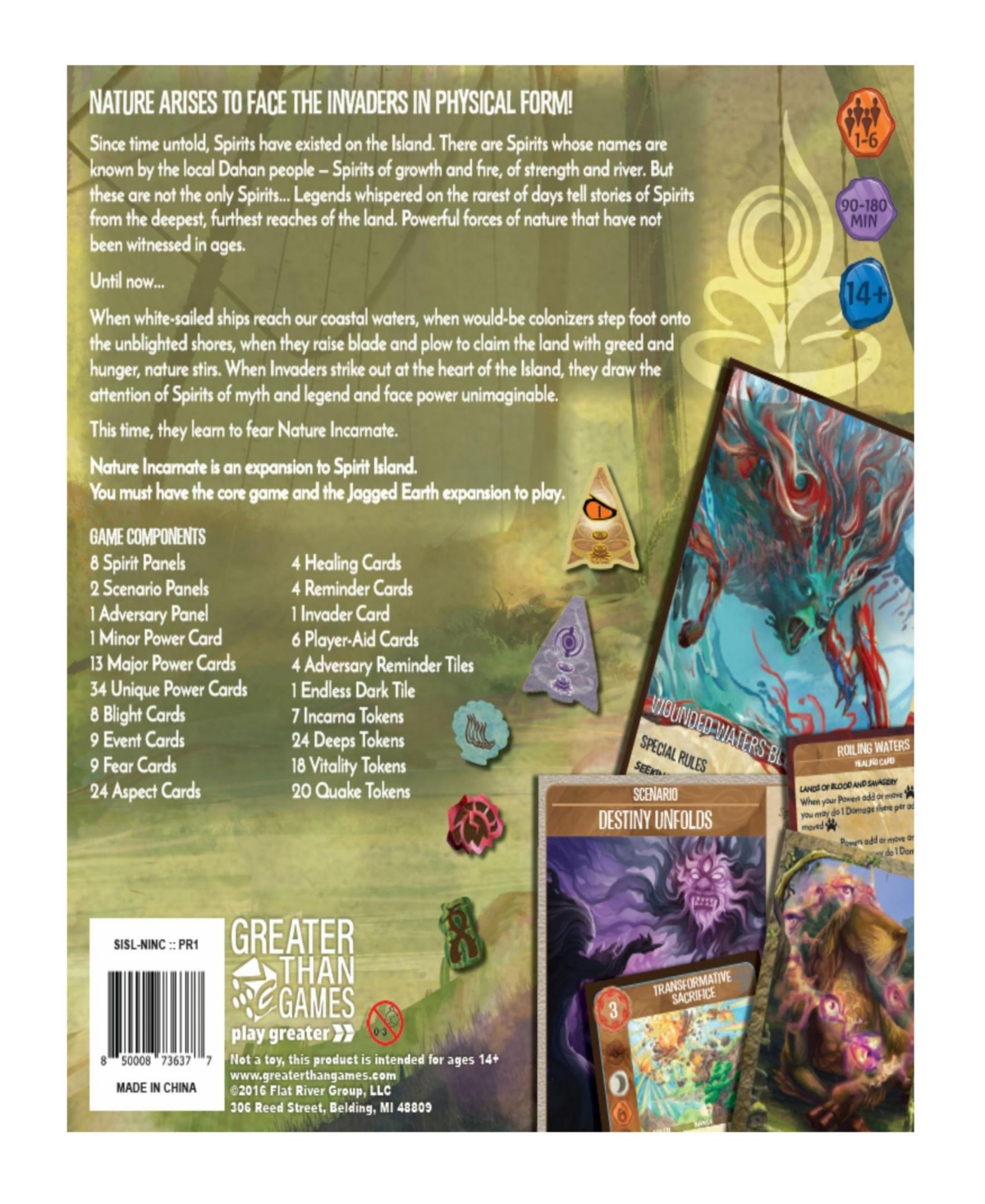 Greater Than Games Spirit Island: Nature Incarnate Expansion Board Game In Multi