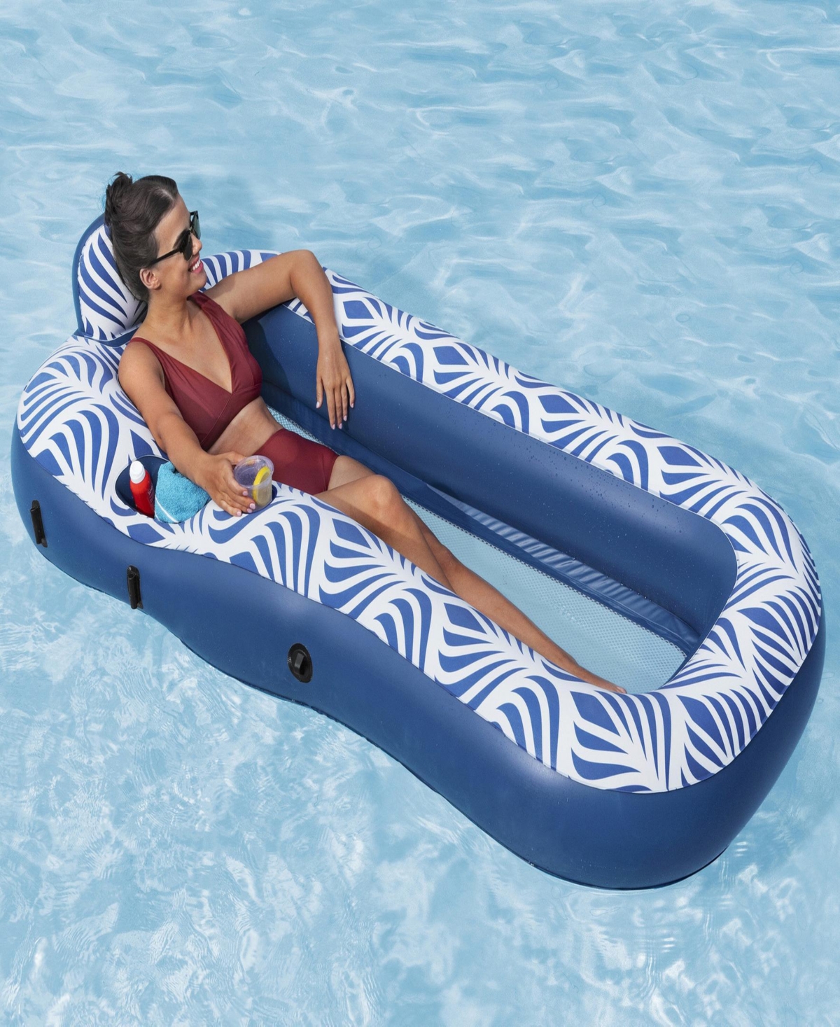 Bestway H2ogo Comfort Plush Shaded Pool Lounge Float In Multi