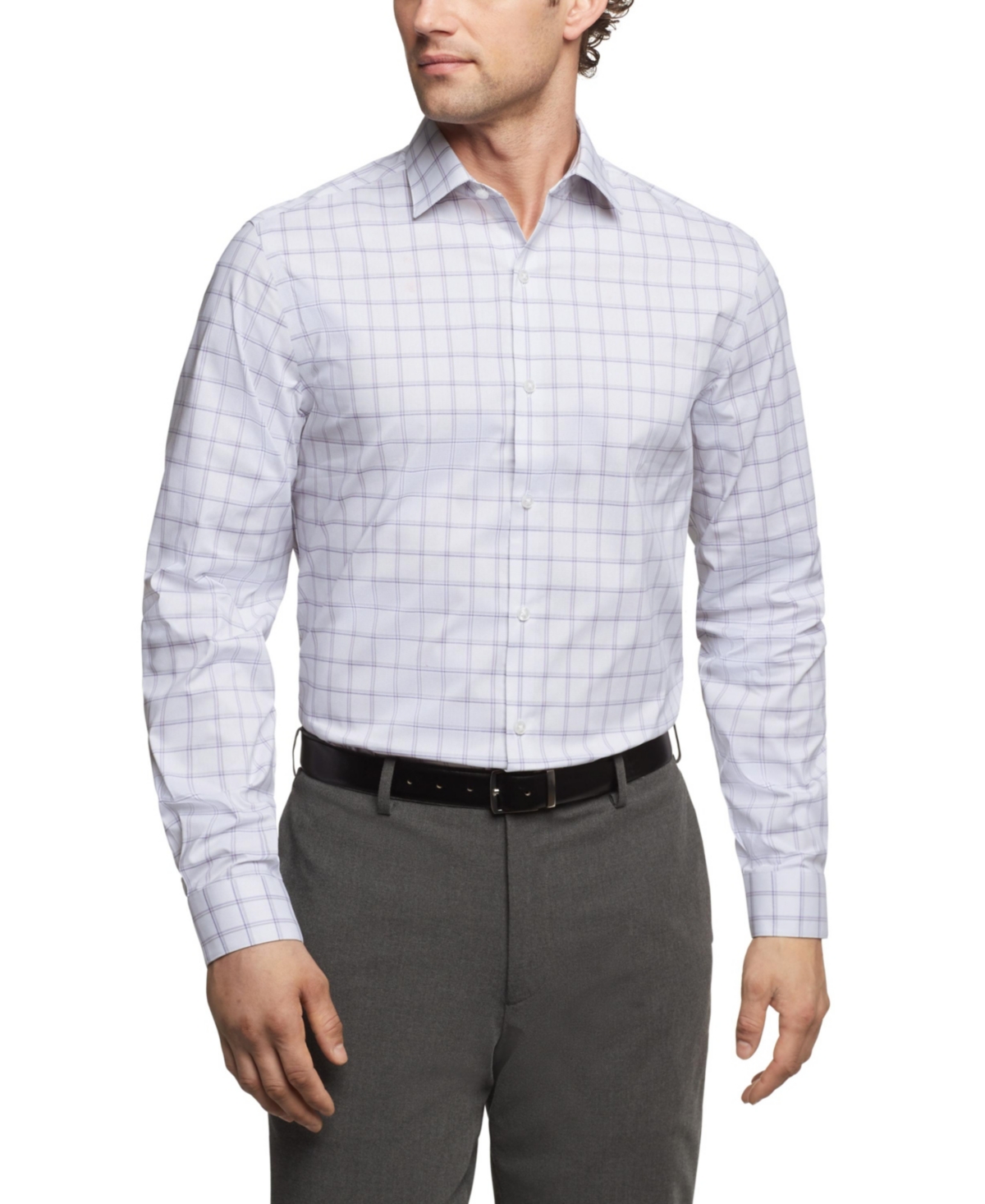 Van Heusen Men's Regular Fit Ultra Wrinkle Resistant Flex Collar Dress Shirt In Steel Pink