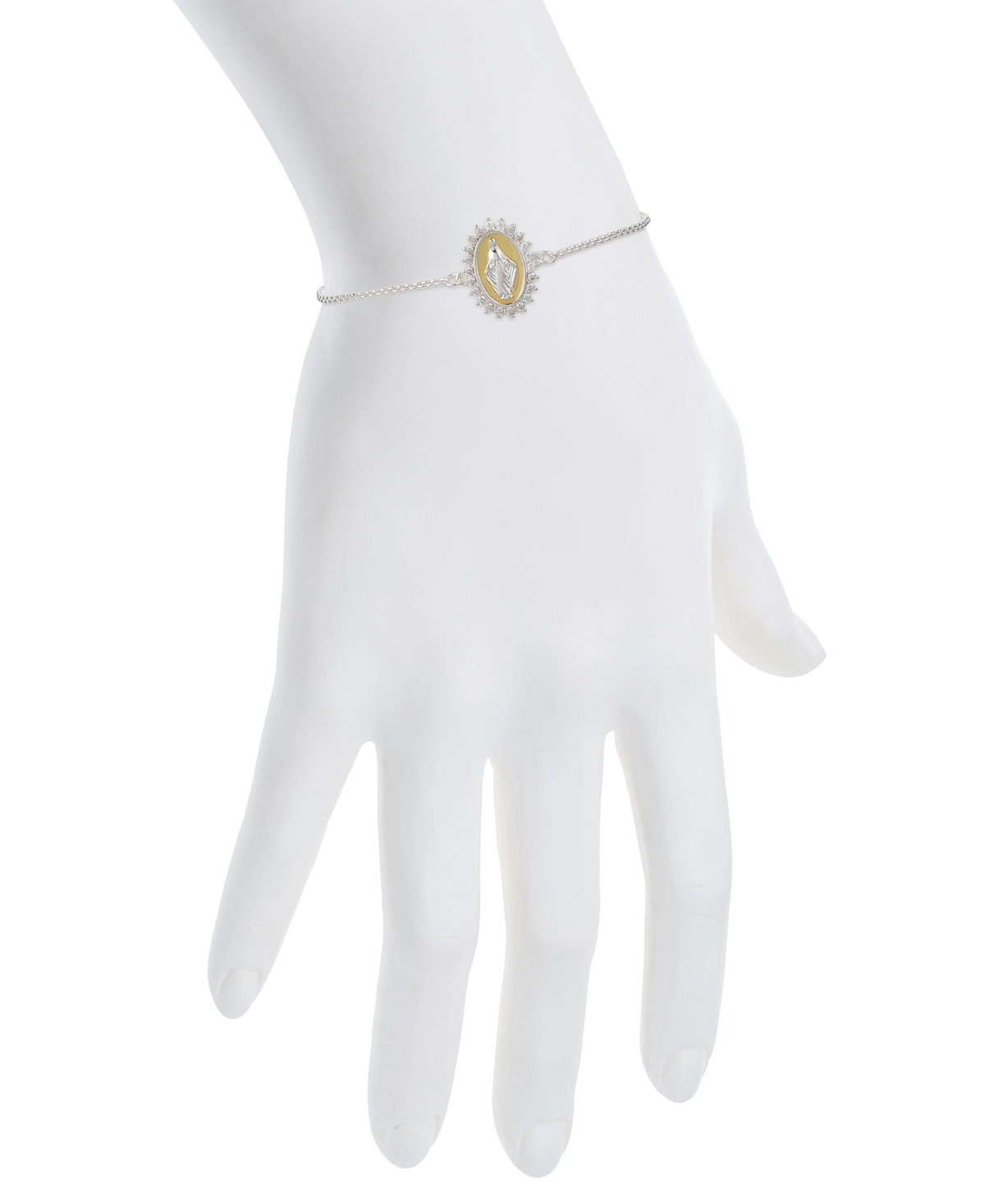 Unwritten Cubic Zirconia Virgin Mary Bolo Bracelet