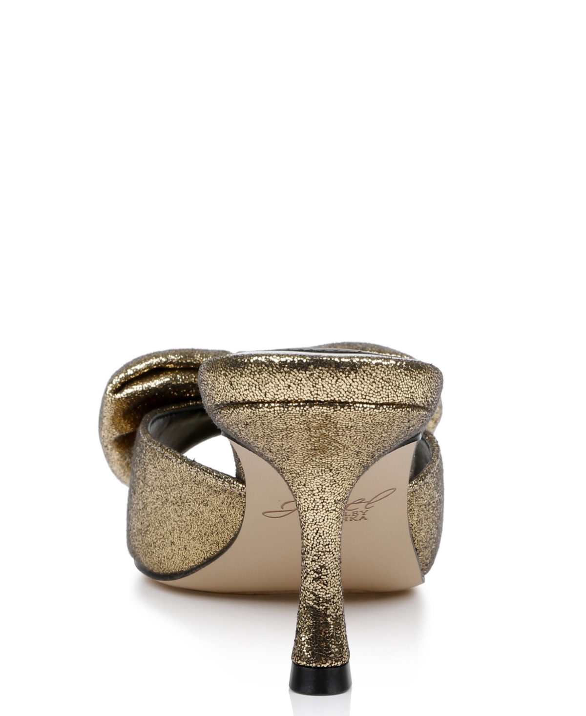 Shop Jewel Badgley Mischka Kora Bow Slide Evening Sandal In Black Satin