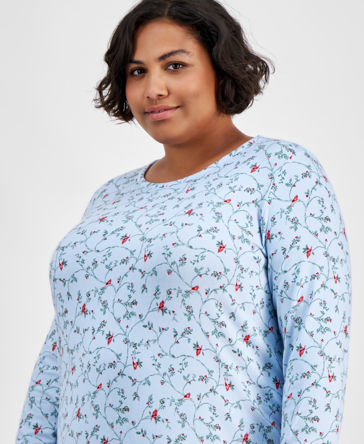 Charter Club Plus Size Soft Knit Printed Sleepshirt, Created for Macy's