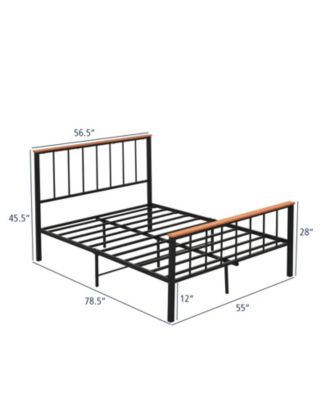 Full Bed Frame with Headboard and Footboard-Full Size