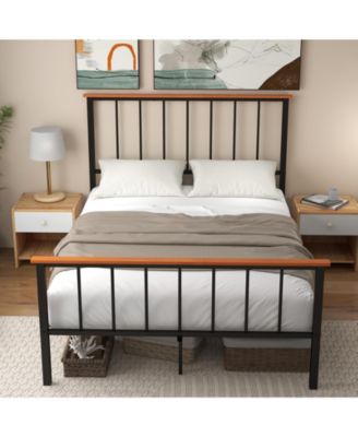 Full Bed Frame with Headboard and Footboard-Full Size