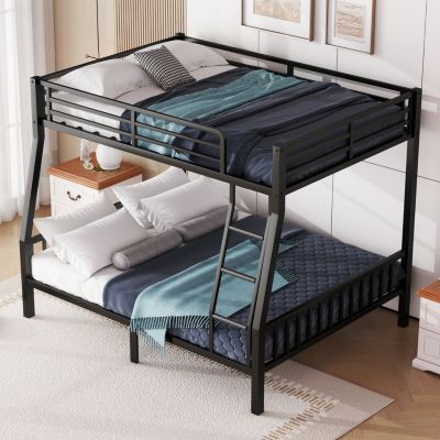 Streamdale Black Metal Bunk Bed, Full XL Over Queen