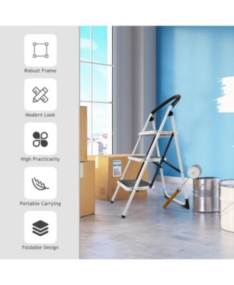 Heavy Duty Industrial Lightweight Folding Stool 3 Step Ladder