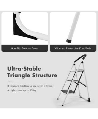 Heavy Duty Industrial Lightweight Folding Stool 3 Step Ladder