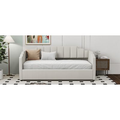 Streamdale Upholstered Daybed with Underneath Storage, Twin Size, White
