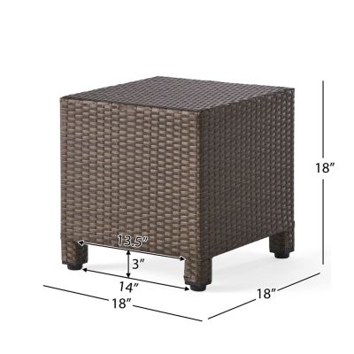 Streamdale Modern Woven Outdoor Side Table for Patio or Deck