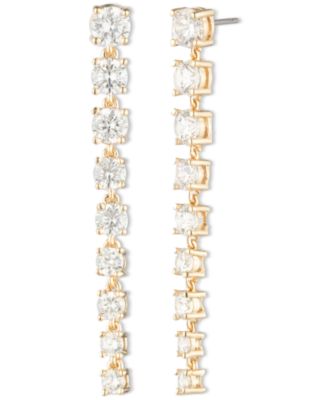 Cubic Zirconia Linear Drop Earrings