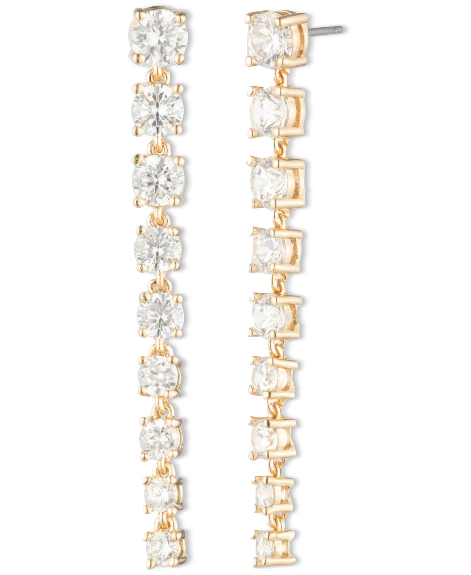 Cubic Zirconia Linear Drop Earrings