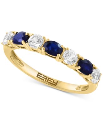 EFFY&reg; Blue & White Sapphire (1-1/10 ct. t.w.) Band in 14k White Gold. (Also available in Emerald and Ruby)