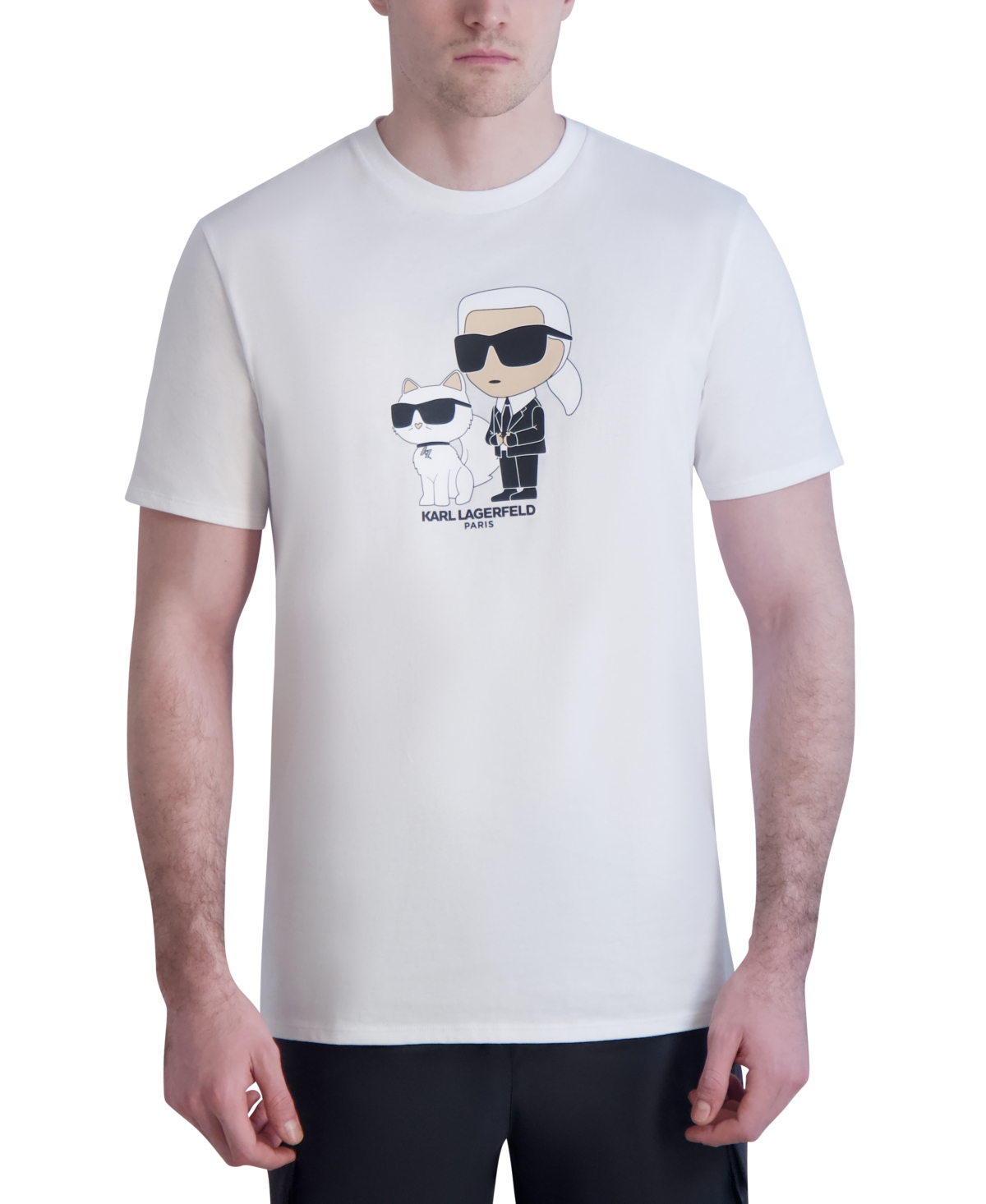 Men's Slim-Fit Karl & Choupette Graphic T-Shirt - White