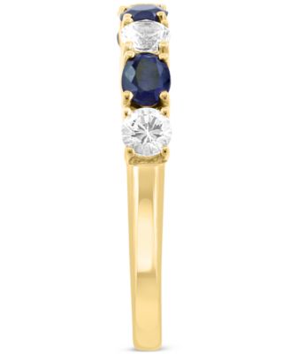 EFFY&reg; Blue & White Sapphire (1-1/10 ct. t.w.) Band in 14k White Gold. (Also available in Emerald and Ruby)