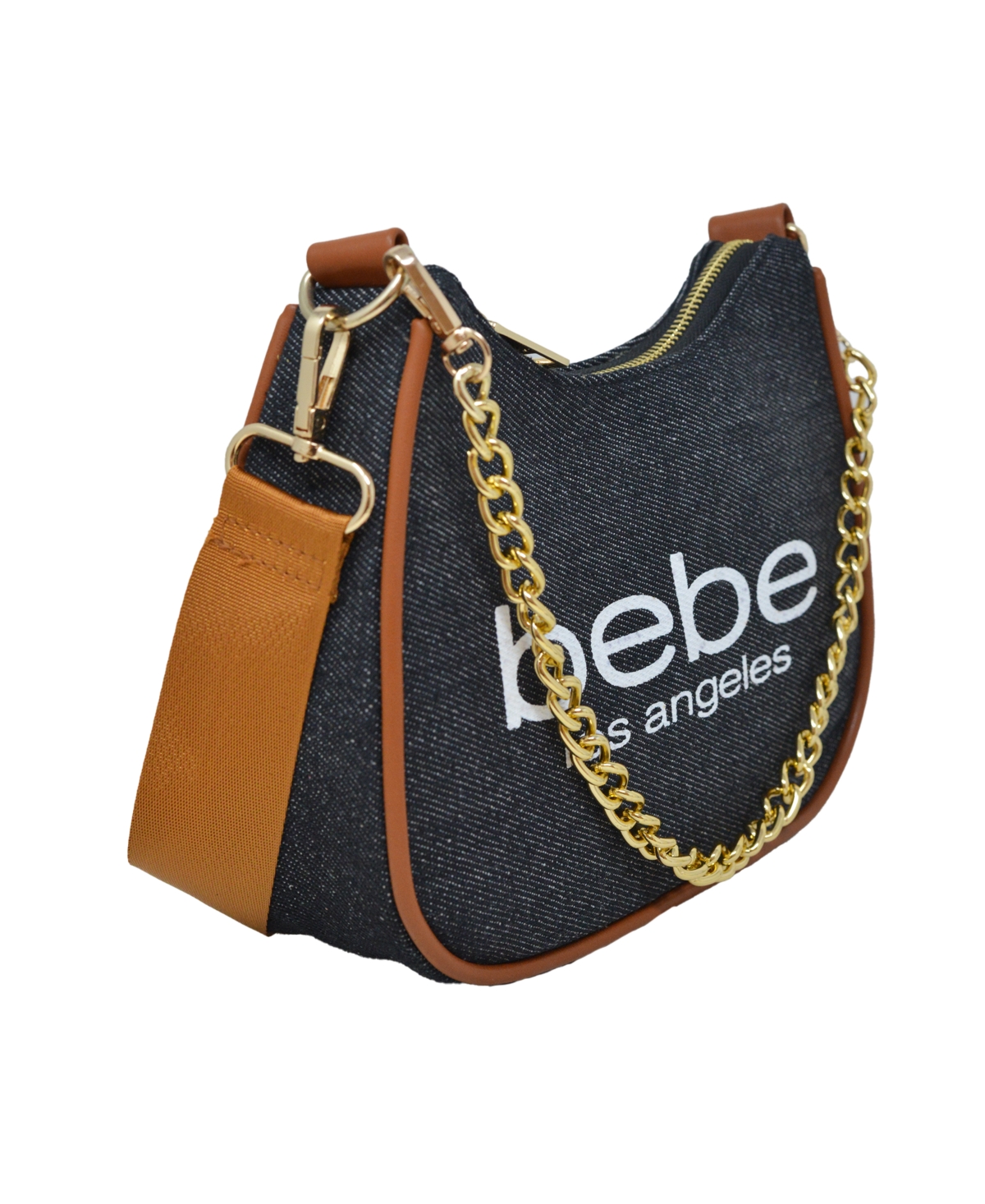 Bebe Rian Denim Crossbody With Coin Purse In Dark Denim