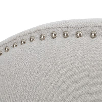 Elegant Camel Back Upholstered Headboard with Nailhead Trim