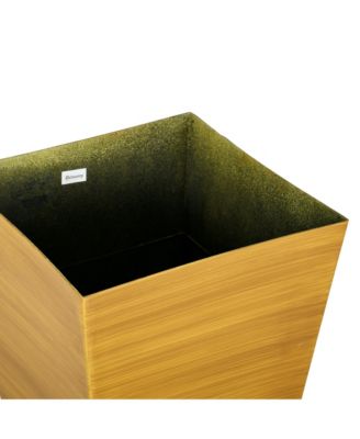 3-Pack Stackable Wood Grain Planters for Long-Rooted Plants (28" Tall)