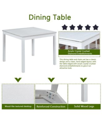 Luxurious Wooden Dining Set with Crystals & Upholstery