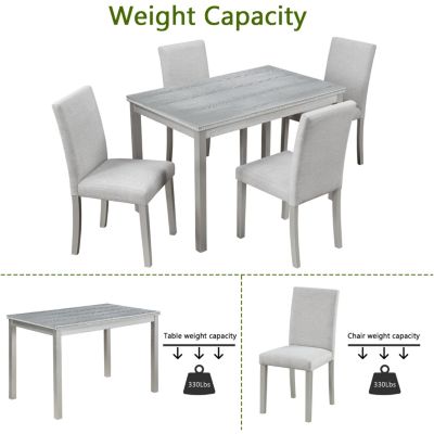 Stunning 5-Piece Dining Set Elegant Table & Upholstered Chairs