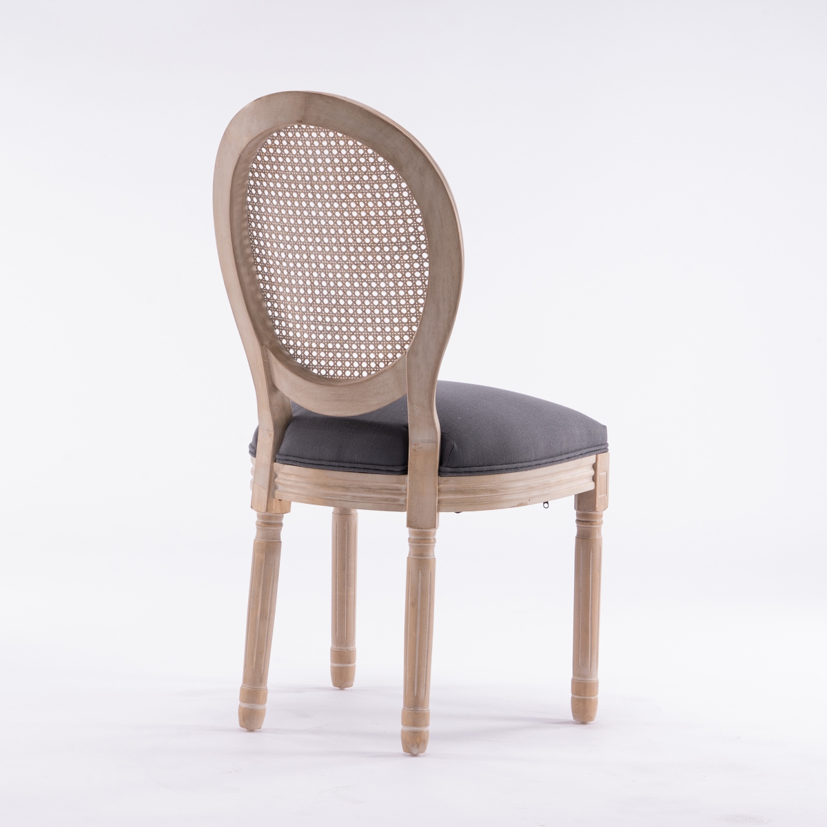 Streamdale Furniture French Style Dining Chair Set, Grey/White/Blue Floral, 2 Pcs -khaki