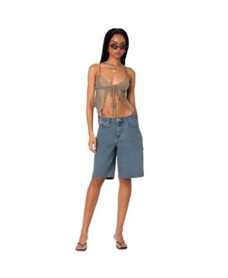 Women's Patchwork Lacey Mesh Top